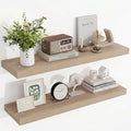 Acovy 36 Inch Floating Shelves, 3D Textured Wood Grain, 36"x9.25"x1.5" Inch Deep Floating Shelves for Wall, Wooden Shelves for Bathroom, Bedroom, Living Room, Vintage White Oak, 2 Pieces