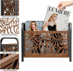 Magazine Holder, Magazine Rack Floor, Wood Magazine File Holder, Magazine Organizer, Album Storage for Vinyl Records, Farmhouse Magazine Storage Rack for Magazines, Newspapers, Books