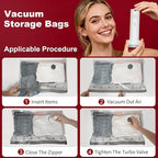 Vacuum Storage Bags with Portable Electric Pump,23.6 * 15.7in,Space Saver Sealer Bags, Airtight Compression Bags for Clothes, Pillows, Comforters, Blankets, Bedding (9 Pack)