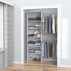 ClosetMaid SuiteSymphony Wood Closet Organizer System, 25-Inch Starter Kit with Tower and 3 Hang Rods and Shelving, Adjustable Shelves, Customizable Insert, Reach-in or Walk-in Closets, Pure White