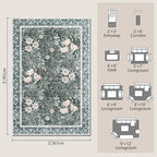 Washable Entry Vintage Floral with Ornate Border Rug 2x3 - Front Door Rugs Indoor, Non-Slip Bathroom Small Rugs, Vintage Floral Style Rug for Kitchen, Perfect for Entryway Décor