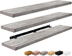Sorbus Floating Shelves for Wall - 55 Inch Extra-Long Bathroom Shelves, Wall Decor for Bedroom, Kitchen, Living Room, Book Storage - Mounted Floating Shelf with Hidden Brackets (Gray, 3 Pack)