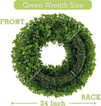 U'Artlines 24" Front Door Wreaths, Artificial Summer Greenery Weath, Hanging Garland for Home Wedding Wall Window Decoration (24'' Round,1)