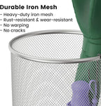 19.5" H Mesh Umbrella Stand - Ventilated Mesh Umbrella Holder for Entryway - Extra Capacity Storage for Umbrellas Canes & More - Freestanding Indoor Organizer 10.4" L x 10.4" W x 19.5" H - 4P Silver