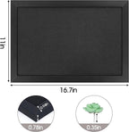 AKTOP Black Cork Board with Linen 16.7" X 11", Small Framed Bulletin Board for Wall, Hanging Pin Board Picture Board for Home Office Decor, Cute Vision Board with 8 Pushpins