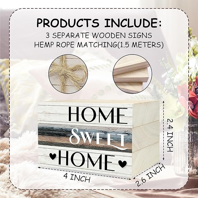 Mini Decorative Books For Home Decor, Small Wood Book Stack For Table Decor, Home Decor Book For Living Room Mantel, Farmhouse Stacked Books Decorative（L39）