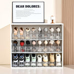 Shoe Slots Organizer，20 Pack Clear Shoe Stackers for a Pair of Shoes,Adjustable Shoe Rack with Three Levels，Shoe Storage Shoe Space Saver
