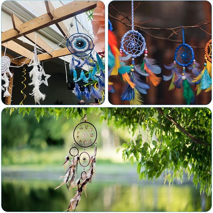 PATIKIL DIY Dream Catcher Kit, Making Dream Catcher Supplies Wall Hanging Handmade Dream Catcher Kits for Beginner Style 3, Purple