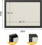 AKTOP Cork Board Bulletin Board with Linen 20" X 30", Large Framed Corkboard for Wall, Hanging Pin Board Picture Board for Home Office Decor, Cute Vision Board with Pushpins (Vintage Black)