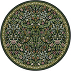 Moynesa Floral Round Rugs 6ft, Boho Green Round Living Room Area Rug, Washable Large Soft Circle Rug for Bedroom, Non Slip Ultra Thin Floor Carpet for Dining Room Guest Room, Green