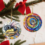 Christmas Ornament, Xmas Decorations for Tree, Christmas Tree Ornaments, Hanging Ornaments for Home Decor, Holiday Ornament, Gifts for Art Lovers, Holiday Party Gifts, Xmas Gift Ideas - Rainbow Spiral