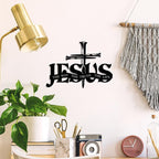 EDCIJB Jesus Cross Metal Wall Decor Christian Wall Art for Home Religious Cross Decoration Living Room Bedroom Prayer Room The Way The Truth The Life Christ Inspired Christian Gift for Family Friends