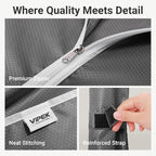 VIPEK R2C Plus Heavy Duty Rolling Garment Rack with Cover Clothing Racks for Hanging Clothes Portable Closets with Adjustable 3 Wire Shelves, Double Rods, Black Rack with Grey Upgraded Polyester Cover