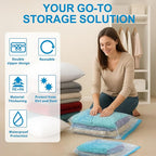 Vacuum Seal Bags for Clothing Travel, 12 Pack Vacuum Storage Bags for Clothes with Portable Electric Pump, Space Saver Bags for Luggage Traveling and Clothing
