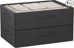 CYhom Under Bed Storage Bins Frame Storage Box Oxford Fabric Sturdy Underbed Container Foldable Stackable Large Capacity Clothes Organizer
