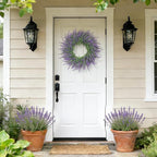 Summer Spring Wreaths for Front Door Artificial Lavender Wreath All Seasons Purple Lavender, Wreaths for Outdoor Indoor Wall Home Farmhouse Window Wedding Festival Decor