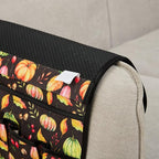 Sofa Armrest Organizer Non-Slip Arm Chair Hanging Caddy Remote Control Holder for Magazine,Tablet, Phone, Books, Glasses(BlackPumpkin,13in)