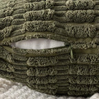 MIULEE Pack of 2 Spring Corduroy Decorative Euro Sham Throw Pillow Covers 24x24 Inch Soft Boho Striped Pillow Covers Modern Farmhouse Home Decor for Summer Sofa Living Room Couch Bed Olive Green