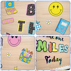 Composition Notebook Classroom Decor, Be The Reason Someone Smiles Today Bulletin Board with Happy Face Apple Rainbow Composition Book Cutouts for Posters Back to School Wall Door Chalkboard Supplies