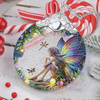 Jocidea Fairy Ornament - Stained Glass Hanging Decor - Christmas Tree Decor - Gift for Friends & Sisters