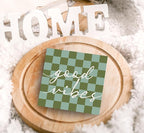 SRADMO Inspirational Wood Box Sign Desk Decor, Motivational Office Decor, Blue and Green Checkered Positive Theme Wooden Block Box Sign Decoration for Home Office Shelf Table Decorative Accessories