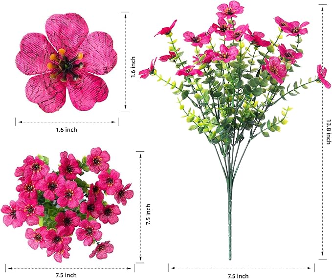 Artificial Fake Plants Flowers for Outdoor Decoration, 12 Bundles Faux Silk Daisy Look Real UV Resistant for Outside Home Porch Patio Planter Decor