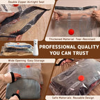Travel Vacuum Bags with Wireless Rechargeable Pump, Vacuum Seal Bags for Clothing, Compression Space Saver for Luggage & Suitcase, 12 Combo Travel Size