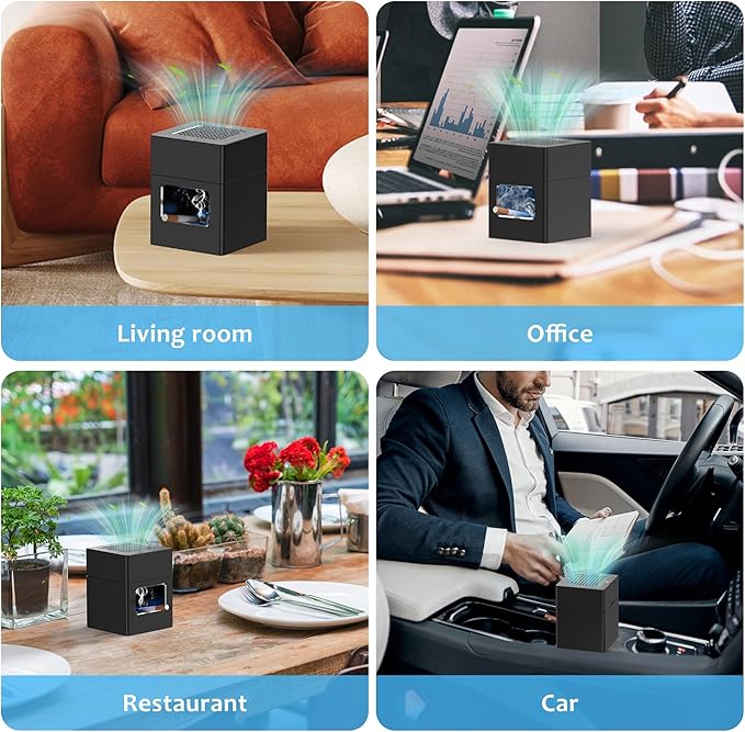 Aluminum Housing Smokeless Ashtray, Multifunctional 3 in 1 Smoke Ashtray with Lighter & USB Rechargeable, HEPA Filter, Home or Office (Black)