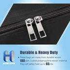 4 Pack Large Strong Moving Bags with Zippers & Carrying Handles - Water-Resistant - Heavy Duty Storage Tote for Space Saving Moving Storage, Fold Flat, Alternative to Moving Box (Black)