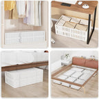 Bamboo Under Bed Storage with Wheels,Rolling Underbed Shoe Organizer Box for Shoes,Blankets,Toys,Clothes Container Space-Saving Bins for Bedroom,Closet,Dorm,Nursery
