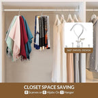 ZEDODIER 2 Pack Scarf Organizer Scarf Hanger for Closet, Rotatable Sturdy Hijab Holder Holds 16 Scarves, Metal Space Saving Closet Organizers and Storage, Silver