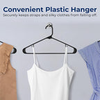 SereneLife Premium 20 Pack Plastic Hangers, Lightweight, Durable, Space Saving Clothes Organizers, Suitable for Shirts, Sweaters, Hoodies, Dresses, Kids Clothes, Good for Home Organization (Black)