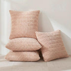 Fancy Homi 4 Packs Decorative Throw Pillow Covers for Living Room Couch Bed, Modern Farmhouse Boho Home Décor Accent Cushion Case, 26" x 26", Blush Pink