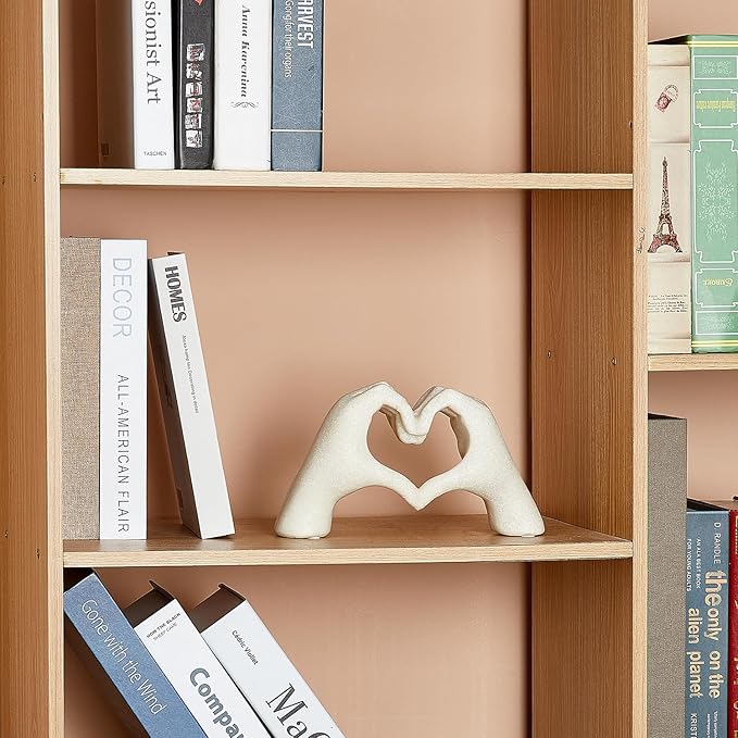 Marble Gesture Heart Decoration, Modern Love Statue Finger, Abstract Heart Hands Sculpture Home Wedding Decoration,Shelf Decor