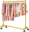 Hoctieon Z Rack, Rolling Clothes Racks with Z-Base, Heavy Duty Garment Rack, Clothing Racks for Hanging Clothes, Sturdy Metal Hanging Holder, Clothes Organizer Rack, Gold