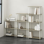 Furinno Turn-N-Tube Book Shelf, 5-Tier Bookshelf, Bookcase with Multipurpose Compact Display Rack, 11.6 x 23.6 x 57.4, for Living Room, Bedroom, Home Office, Sonoma Oak/White