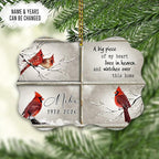 HYTURTLE Personalized Memorial Sympathy Christmas Ornament Tree Decor Gifts for Family Loss of Loved One Mom Dad - Remembrance Bereavement Gifts - Cardinal Birds Custom Name Aluminium Ornament