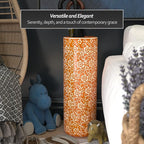 Red Lantern 24" White Flowers on Orange Umbrella Stand
