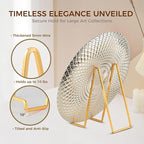 Plate Holder Easel Display Stand - 8 inch Metal Plate Stands for Display - Tabletop Picture Stand - Gold Iron Easels for Display Pictures | Photo Frames | Book | Decorative Plates | Plaque - 3 Pack