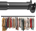 Closet Rod 50-87 Inches, Adjustable Heavy Duty Metal Black Closet Rods for Hanging Clothes 1.3 Inches Diameter for Wardrobes Laundry