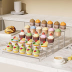 Aminigram Large Acrylic Display Risers, 2 Set - 10 Pack Collectibles Display Shelf, Acrylic Risers Display Stands for Show Figures, Cupcake, Perfume, Jewelry, Toys(12.4”L~12”L~11.6”L~11.2”L~10.8”L)