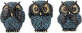 Owl figurine and sculptures for shelf decor accents,3 wise Owl statue for living room bedroom decoration,Retro animal decor,boho gift for women bird lover,see no evil hear no evil speak no evil