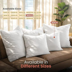 Utopia Bedding 18x18 Pillow Inserts, Set of 2, White – Indoor Decorative Throw Pillows for Bed, Sofa & Couch – Soft, Supportive & Fluffy Cushion Inserts
