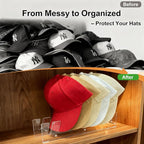 Hat Stand Organizer for Baseball Caps, Acrylic Hat Holder & Rack, 2PCS Clear Stand for 16 Caps, Ideal for Bedroom, Closet, Dresser, Office and Entrance (2)