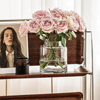 Clear Vases for Centerpieces, 7 Inch Large Glass Vase for Bouquet, Glasses Home Decor Modern Jarrones Decorativos for Wedding Living Room Dining Table Office