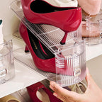 20PACK Shoe Slots Organizer for Closet,Adjustable Shoe Rack Holder Shoe Space Savers Double Layer Stack Shoe Racks for Closet Organization(Transparent)