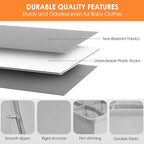 Drawer Organizer Clothes, 8 Pack Dresser Organizer Bins for Baby Clothes, Underwear Sock, Fabric Closet Organization and Storage Dividers for Nursery Bedroom (48 Compartments, Grey)