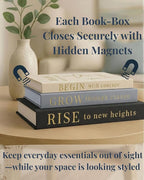 Decorative Books for Home Decor | Elevate your Bookshelf Decor with Coffee Table Books (Fake Books Set of 3) | Faux Books for Decoration | Hollow Book Box with Hidden Storage | Decorative Storage Box