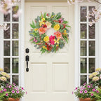 ChrisXiao Spring Wreaths for Front Door 24 Inch Artificial Butterfly Wreath with Butterfly, Peony, Dahlia,for Porch, Entryway, Mantel, Wall, Patio & Decor Year Round Indoor Outdoor for Summer Wreath