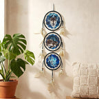 Remorelt Wolf Dream Catchers，3-Layer Circle Wall Hanging with Different Wolf Art for Wolf Lover Room Decor,Ideal Bedroom Wolf Home Decor,Dream Catcher for Boy Kids(DC01 6Inch Wolves)